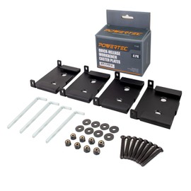 POWERTEC 71132 Quick-Release Workbench Caster Plates, 4-Pack