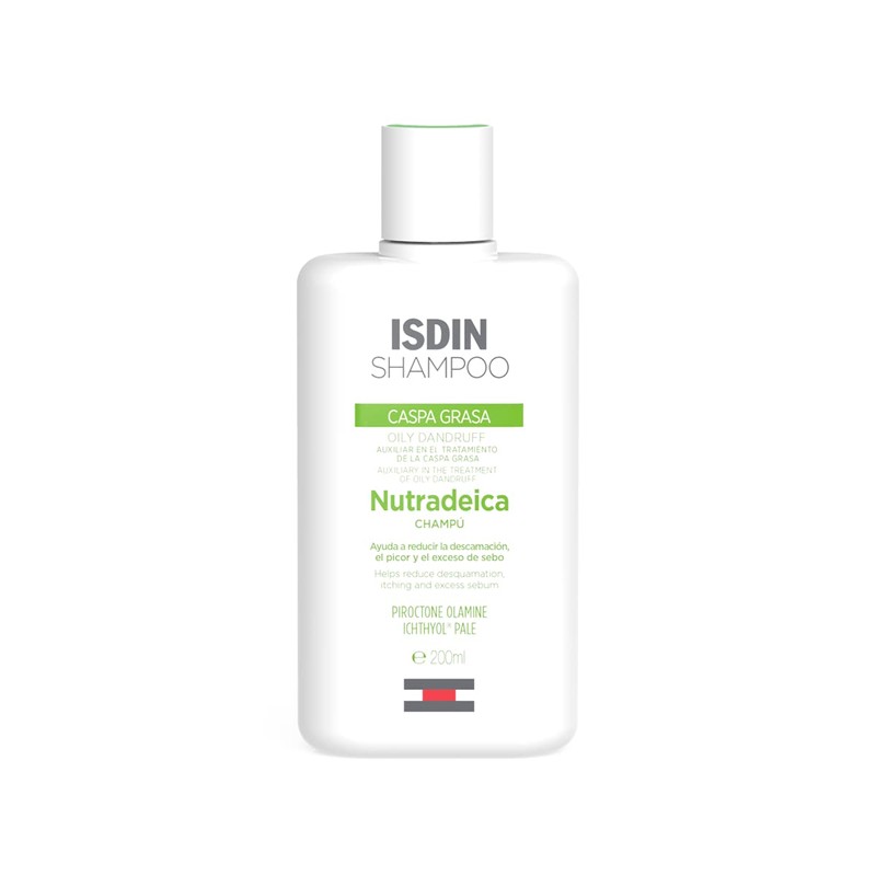 ISDIN Nutradeica Shampoo Anticaspa grasa, Reduce la Descamación, el Picor