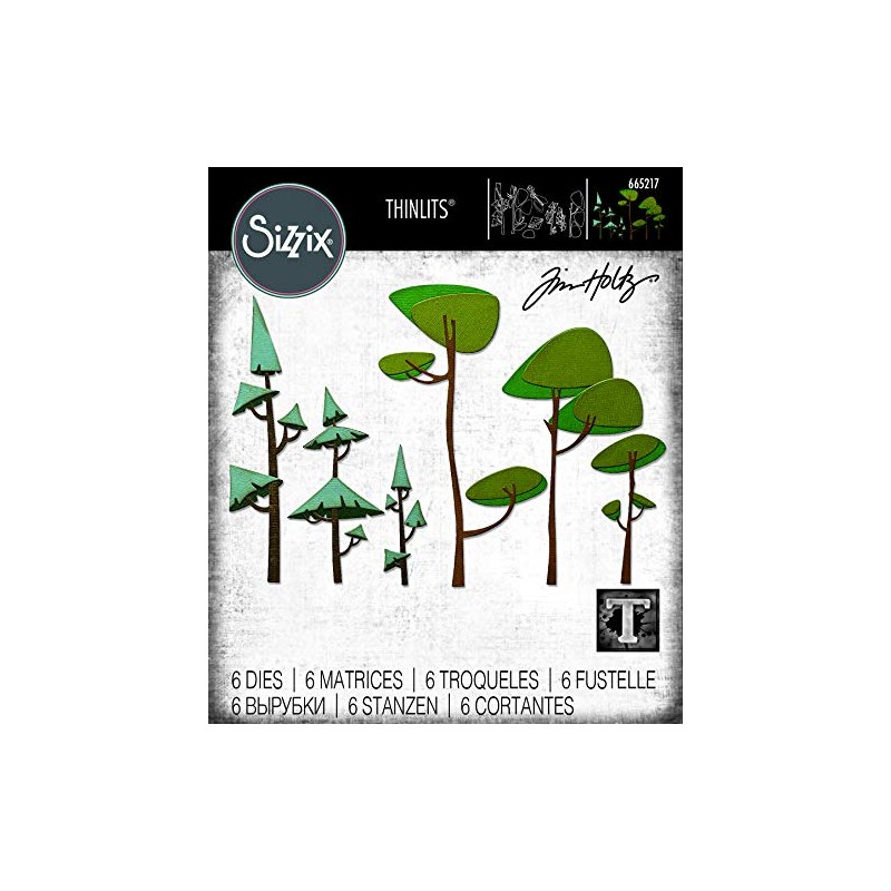 Sizzix Thinlits Die 665217 Funky Trees by Tim Holtz 6