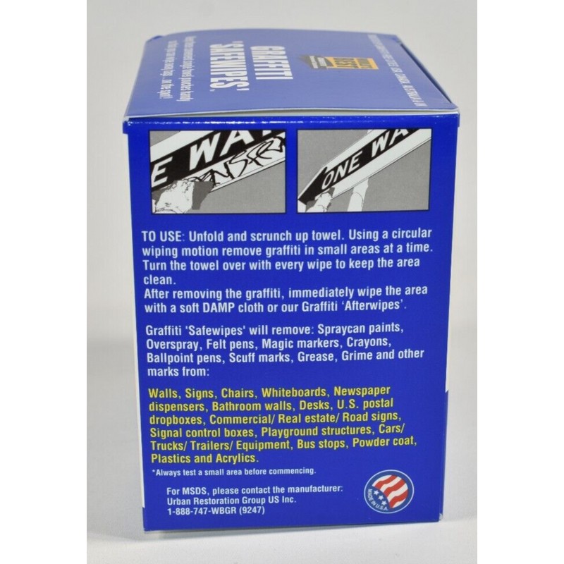 World's Best Safewipes Graffiti Remover 1 Box Containing 20 Wipes