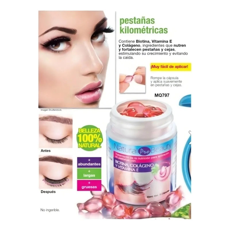 Biotina Colageno Vitamina E Pestañas Cejas Crecimiento Alarg