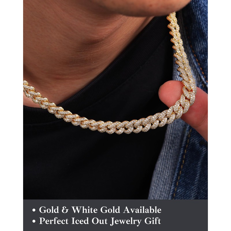 LuxeFlex Prong Cuban Link Chain for Men and Women, 14K