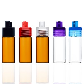 5 PCS Small Glass Sorting Bottle, Reusable and Waterproof Portable Travel Sorting Bottle, 2.0 Inches High, Mixed Colors