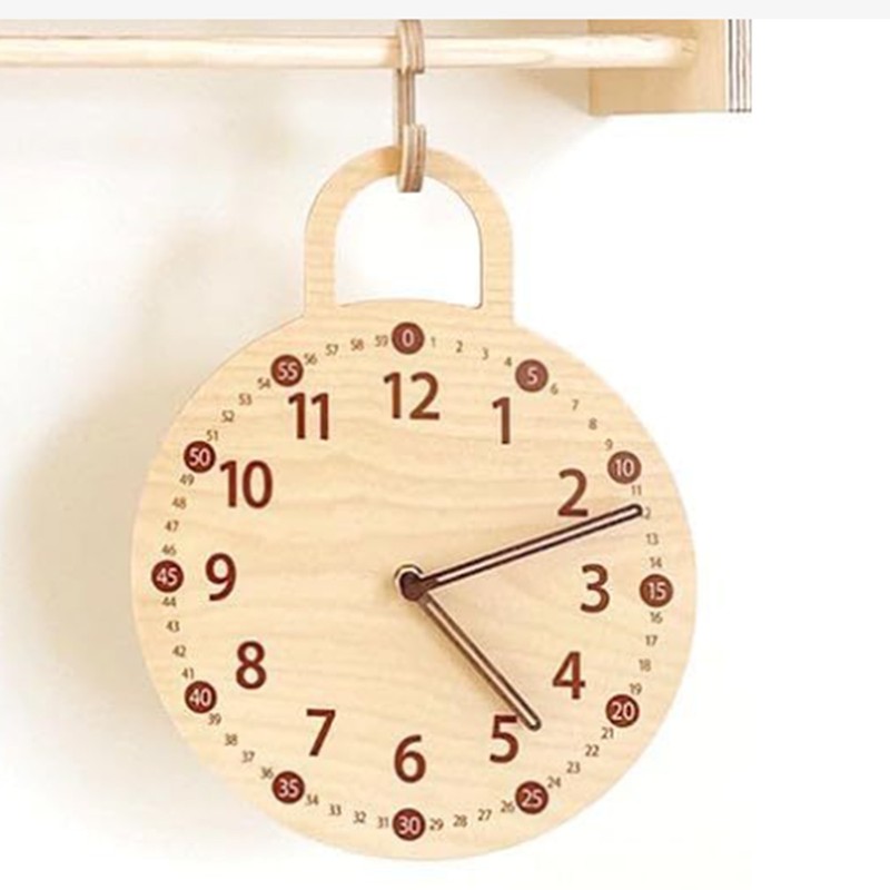 Wall Clock 10 Inch Round Silent Decorative Battery Operated Wooden