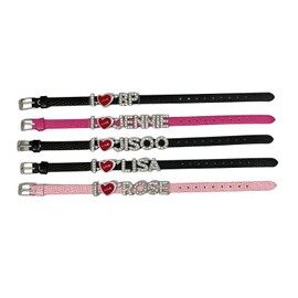 I Love Wristband Slider Crystal Rhinestone Letters - Light Pink - Jisoo