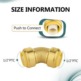 (Pack of 5) Niikappu 1/2 Inch x 1/2 Inch 45-Degree Elbow, Push Fit Brass Fittings to Connect PEX, Copper, CPVC Pipes with Disconnect Clip