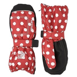 Hestra Baby Zip Long Mitt (Child 1-9yrs) | Waterproof, Insulated Mittens for Toddlers & Kids for Winter & Playing in The Snow - Red Print - 5