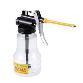 uxcell Oil Can Pump Oiler,250ML Transparent High Pressure Oiler Lubrication Oil Gun Can Bottle Flex Manual Oil with Rigid Spout Thumb Pump Tool
