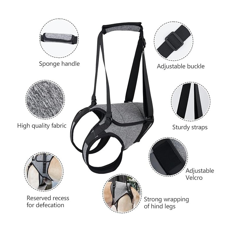 SOVYOULIVE Adjustable Dog Lift Harness Dog Sling for Large Dogs