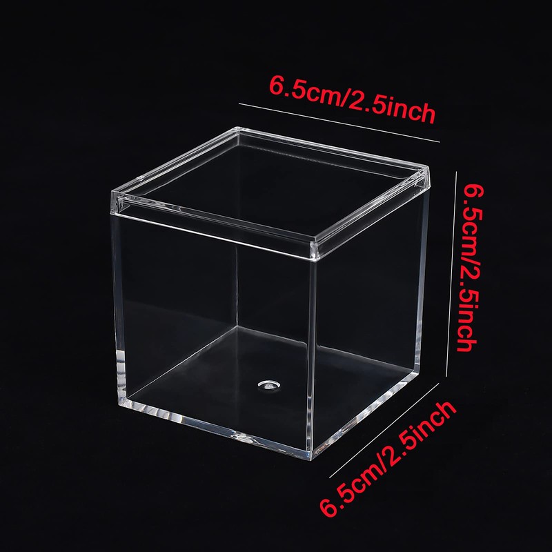 Dayaanee Clear Acrylic Plastic Square Cube 4 Pack Small Acrylic