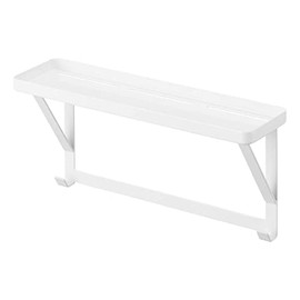 Yamazaki 4240 Towel Rack, Top Rack, White, Approx. W13.0 x D 3.5 x H 5.9 inches (33 x 9 x 15 cm), Mist Bathroom Rack, Just Plug In Towel Bar