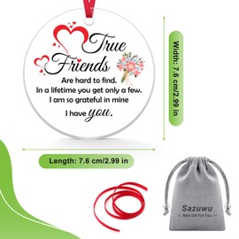 True Friends Gifts for Women Acrylic Circle Tag Long Distance Friendship Gifts Friends Theme Birthday Gifts for Men Clear Acrylic Christmas Tree Ornaments Thank You Wedding
