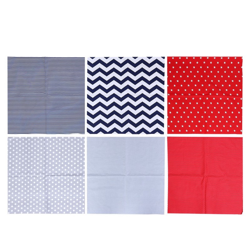 50x50cm 8Pcs Dot Star Stripe Print Pattern Cotton Cloth Fabric