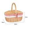 Country Style Wicker Picnic Basket Camping Basket with Lid Handle