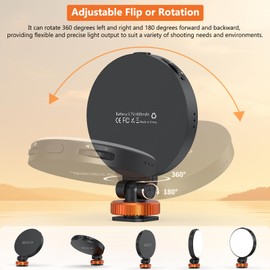 VRIG FD-05 LED Video Light with 1/4" Thread Cold Shoe Mount, 360° Adjustable Angle/Bi-Color / 2500K-8500K / Stepless Adjusts, Portable Camera Light for DSLR/Tripod, for Vlog/Live Photography