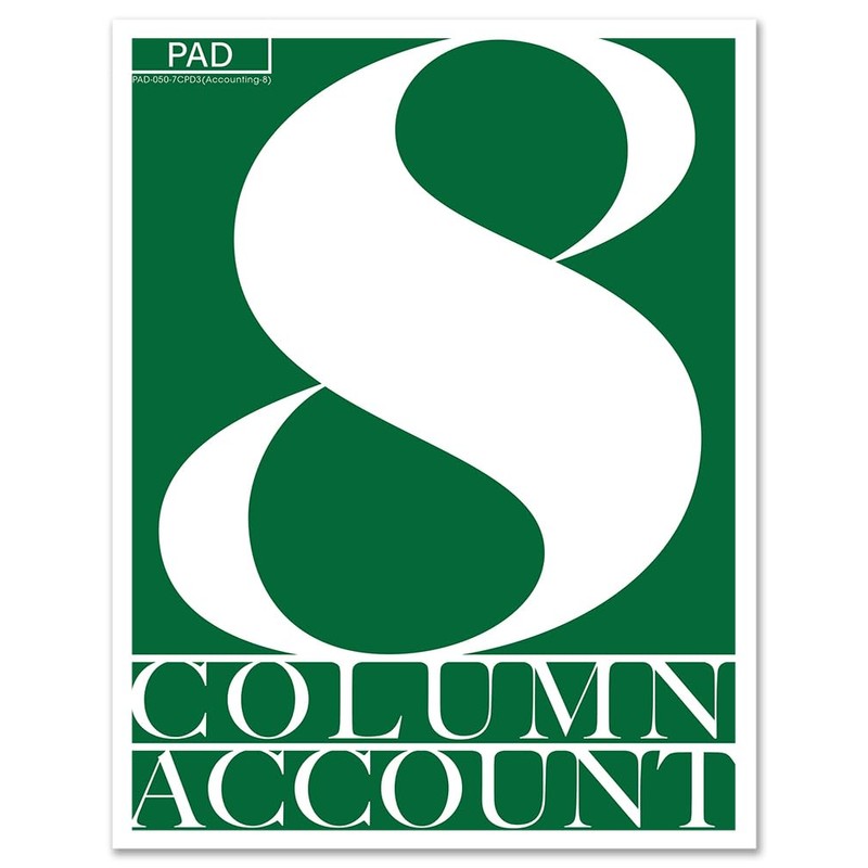 BookFactory 8 Column Ledger Pad/Account Columns Notepad/Accounting Notepads (Eight Columns