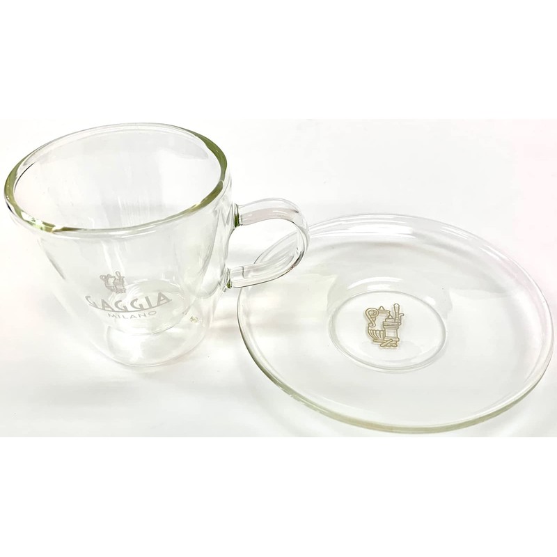 GAGGIA Demitasse Cup & Saucer, 2-Pack, Clear