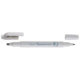 Pentel Illumina Flex Liquid Highlighter, Dual Tip Chisel and Bullet, Pastel Grey Ink, Box of 10