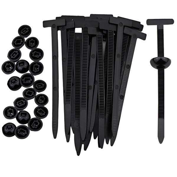 20Pcs Nylon Universal Cable Tie Buckle, Self-Locking Zip Ties Holder,