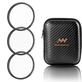 Walking Way 37MM 4/6/8 Points Star Filter Set Twinkle Effect Star Lens Filter, Cross-Screen Filter, Slim Sparkling Effect Camera Star Filter with Lens Filter Case