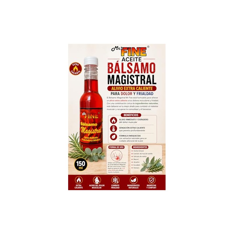 Aceite Bálsamo Magistral Extra Caliente Dolor Mr Fine 150 Ml