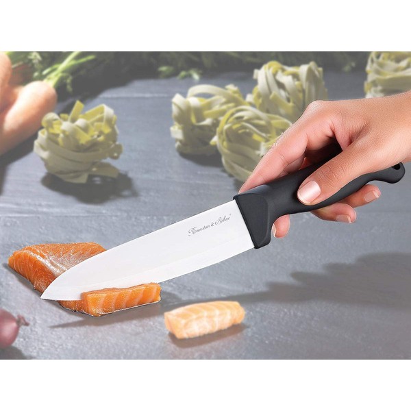 PEARL Ceramic Knife: Ceramic Chef's Knife with 15 cm Blade (Kitchen Knife Ceramic, Knife with Ceramic Blade, Steak Knife)
