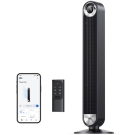 Dreo Smart Tower Fans for Home, 90° Oscillating Fan Bedroom Indoors, Voice Control Floor with 12H Timer, 42 Inch Quiet Bladeless Standing LED Display, 9 Speeds, Work Alexa/Google