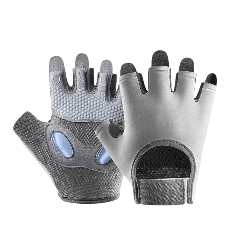 Mens Workout Gloves - Breathable Half-Finger Gym Gloves - Comfortable