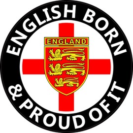 "English Born" St George Cross Round England Car Sticker Decal