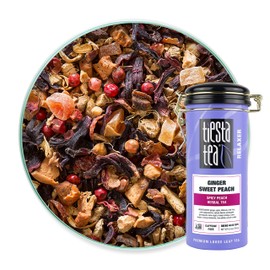 Tiesta Tea - Ginger Sweet Peach, Loose Leaf Spicy Peach Herbal Tea, Decaffeinated, Hot & Iced Tea, 6 oz Tin - 50 Cups, Natural Flavored, Stress Relief, Herbal Tea Loose Leaf Blend