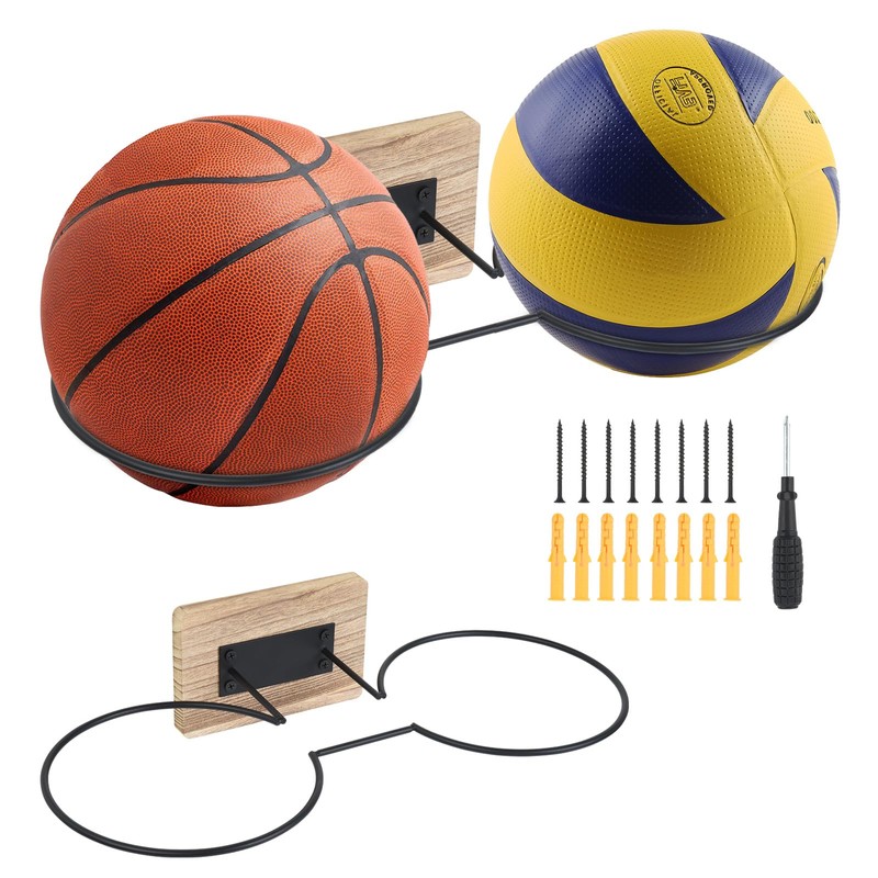 FIRINER 2 Pcs Mounted Ball Wall Storage 4 Vertical Football