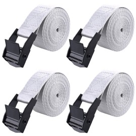 TRIWONDER Cinch Tie Down Strap Lashing Straps Heavy Duty Nylon Straps with Cam Buckles for Cargo, Trucks, Boat, Motorcycle,SUP, Kayak, Canoe, Trailer (2m, Grey - 4 Pack)