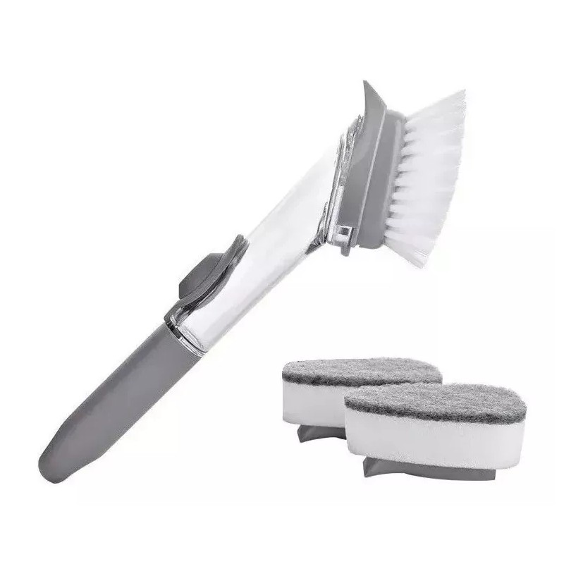 Gadget limpieza Cepillo Con Dispensador De Jabon Lava Traste Esponja