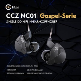 Yinyoo CCZ NC01 Gospel In-Ear Monitor 10 mm Dual Magnetic DD Gaming Earbuds Wired Headphones with Removable Cable 2-Pin TFZ In-Ear Headphones HiFi OFC Cable IEM for Gaming/Music