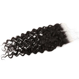 5 * 5 HD Lace Closure Pre Plucked Skinlike Lace Hair Pieces With Baby Hair Natural Color Water Wave 12"