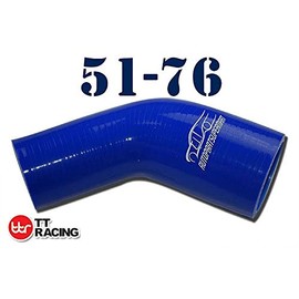 TT Racing 4-ply Silicone Joiner 45 Degree Bend Reducer Elbow Turbo Hose Blue 51mm - 76mm (2" - 3")