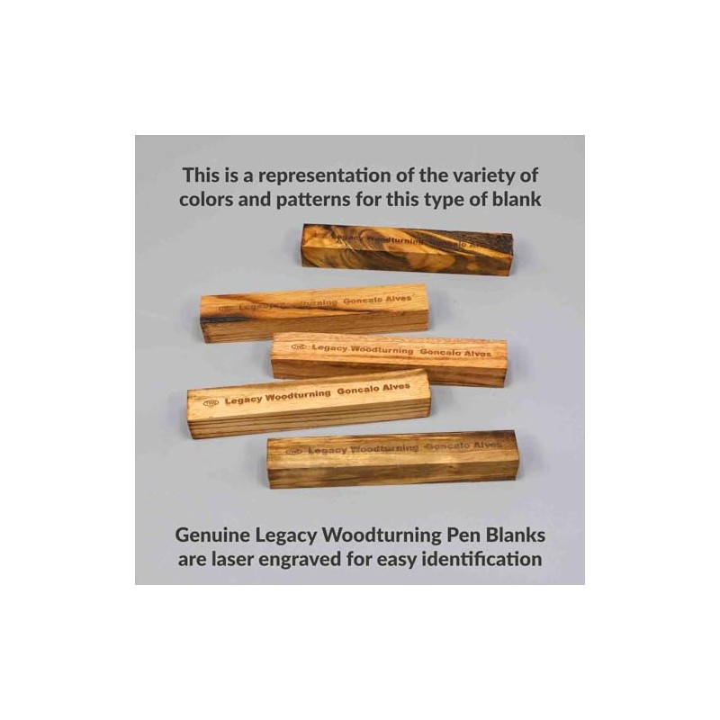 Legacy Woodturning, Goncalo Alves / Tigerwood Ebony Wooden Pen Blank,