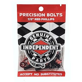 INDEPENDENT Phillips Bolt Black/Red Plus Bolt, 7/8 Inch (7/8 Inch) SKATEBOARD Skateboard Skating Screw Hardware