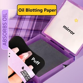 KARLOR Pack of 100 Oil-Absorbing Paper with Tassel, Oil Control Paper, Face Blotting Paper with Puff Face, Oil-Absorbing Sheets, Face Oil Blotting Paper for Oil Control, Matting