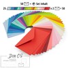 Japun 50 Coloured Envelopes (2 x 25 Colours) DIN C5