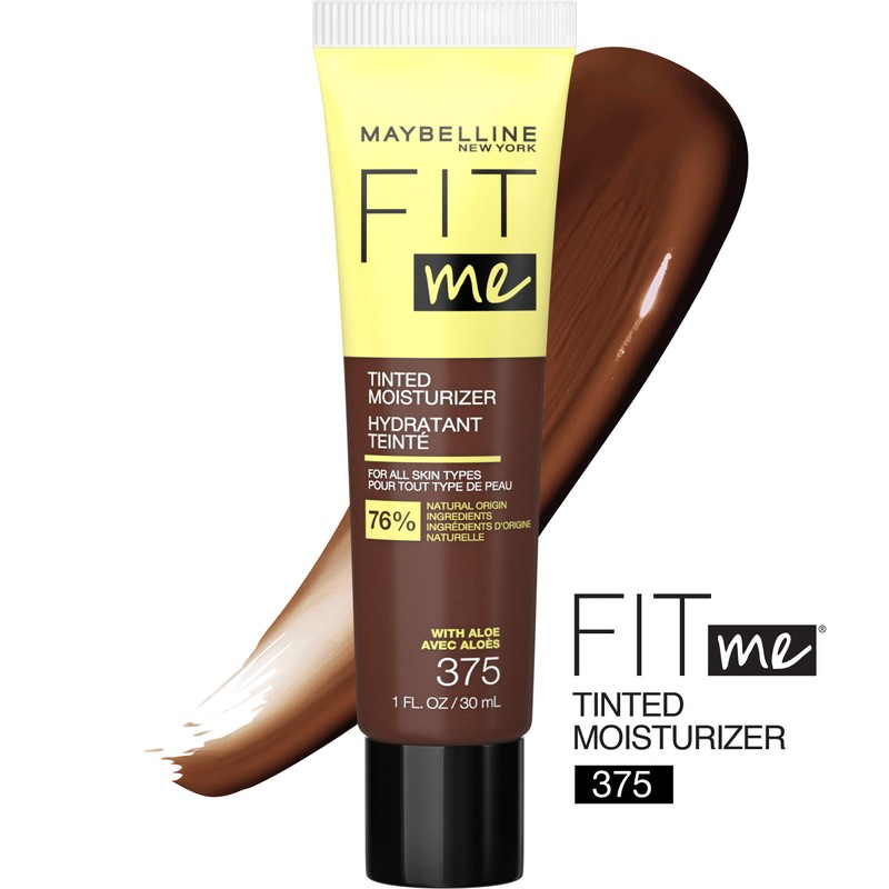 Maybelline Fit Me Tinted Moisturizer, Natural Coverage, Face Makeup, 375,