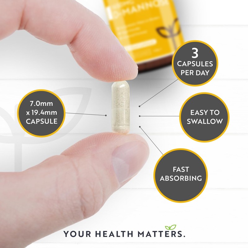 Nutravita D-Mannose 1650mg High Strength Capsules – 180 Vegan Friendly