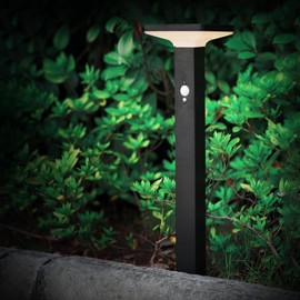 Lustrlach Solar Path Light Motion Sensor Dusk to Dawn Landscape Driveway Light Wireless Bollard Light 24in Waterproof Lawn Lamp Low Voltage for Walkway Courtyard Decoration