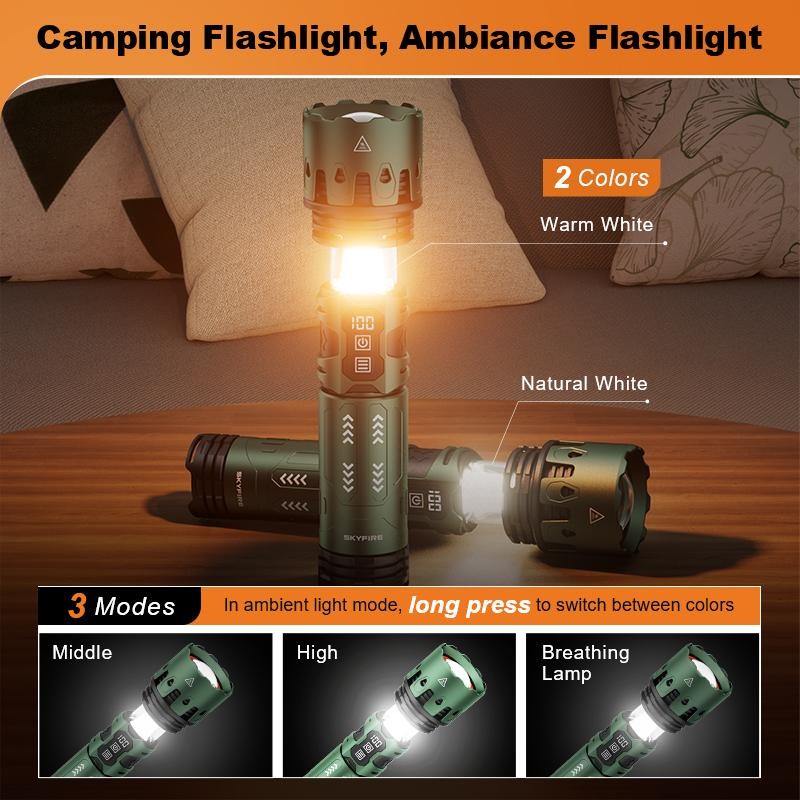 SKYFIRE [New] Skyfire Flashlight 2011 Outdoor Lighting Reverse Charging Safety