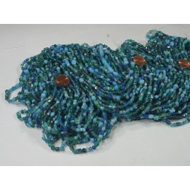 Handmade 2 Pounds Sky Blue Teal Color India Handmade Glass Spacer Beads Bulk (QKP-8)