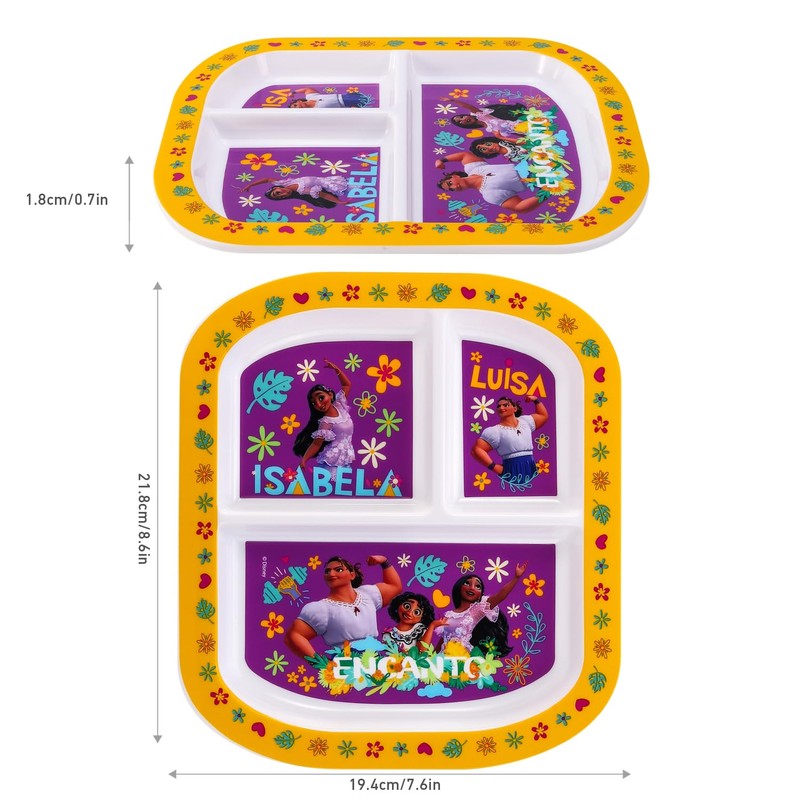 Zawadi Global Encanto 3 Section Reusable Childrens Kids Toddlers Divided