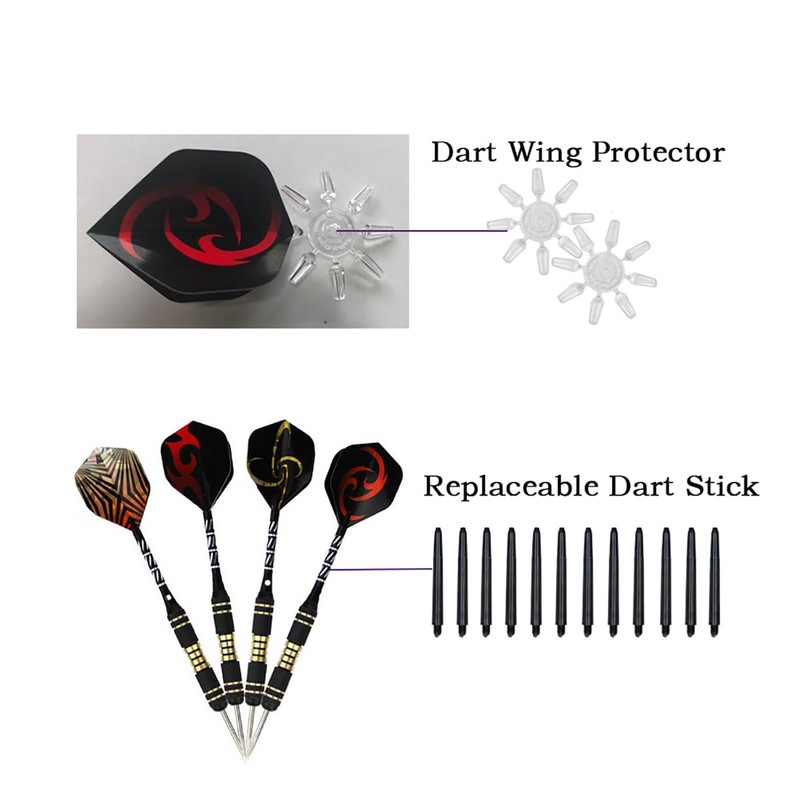 Ariv Hommey 12PCS 22g Iron Tip Dart Flights Aluminum Barrel