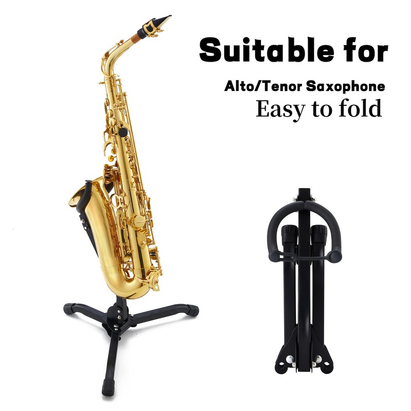 MoResolune Alto Tenor Saxophone Stand, Foldable Portable Metal Holder