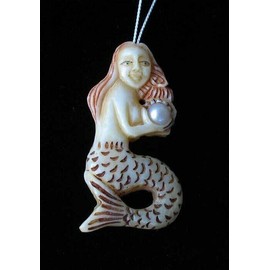 PremiumBead Splash Carved Mermaid W/ Pearl Centerpiece Bead 10404C
