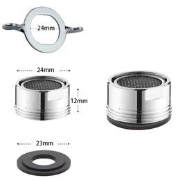 JeoPoom Tap Aerator[2 Pcs], Faucet Aerator, Faucet Bubbler Filter, with 2 Rubber Gaskets and a Wrench, for Sink Taps in The Kitchen and Bathroom